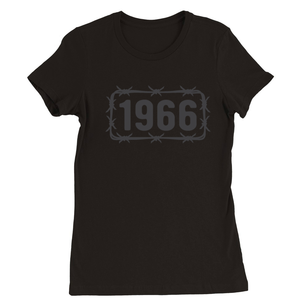 Birthday Vintage 1966 Barbed Wire Premium Womens Crewneck T-shirt