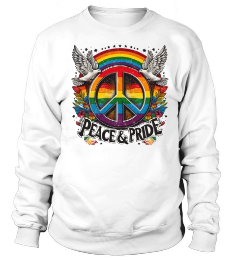 LGBT Pride Month Peace and Pride Design Sweatshirt Unisex
