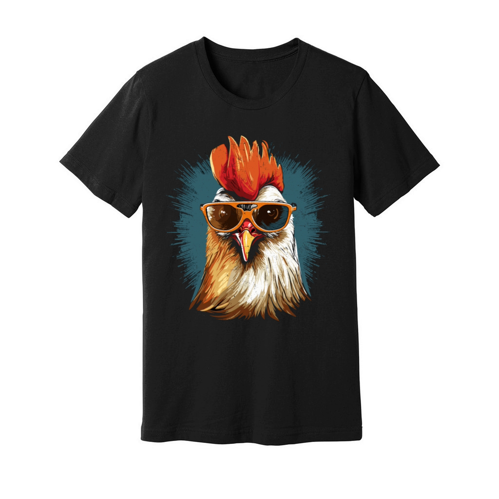 Rooster Chicken Sunglasses Unisex Jersey Tee