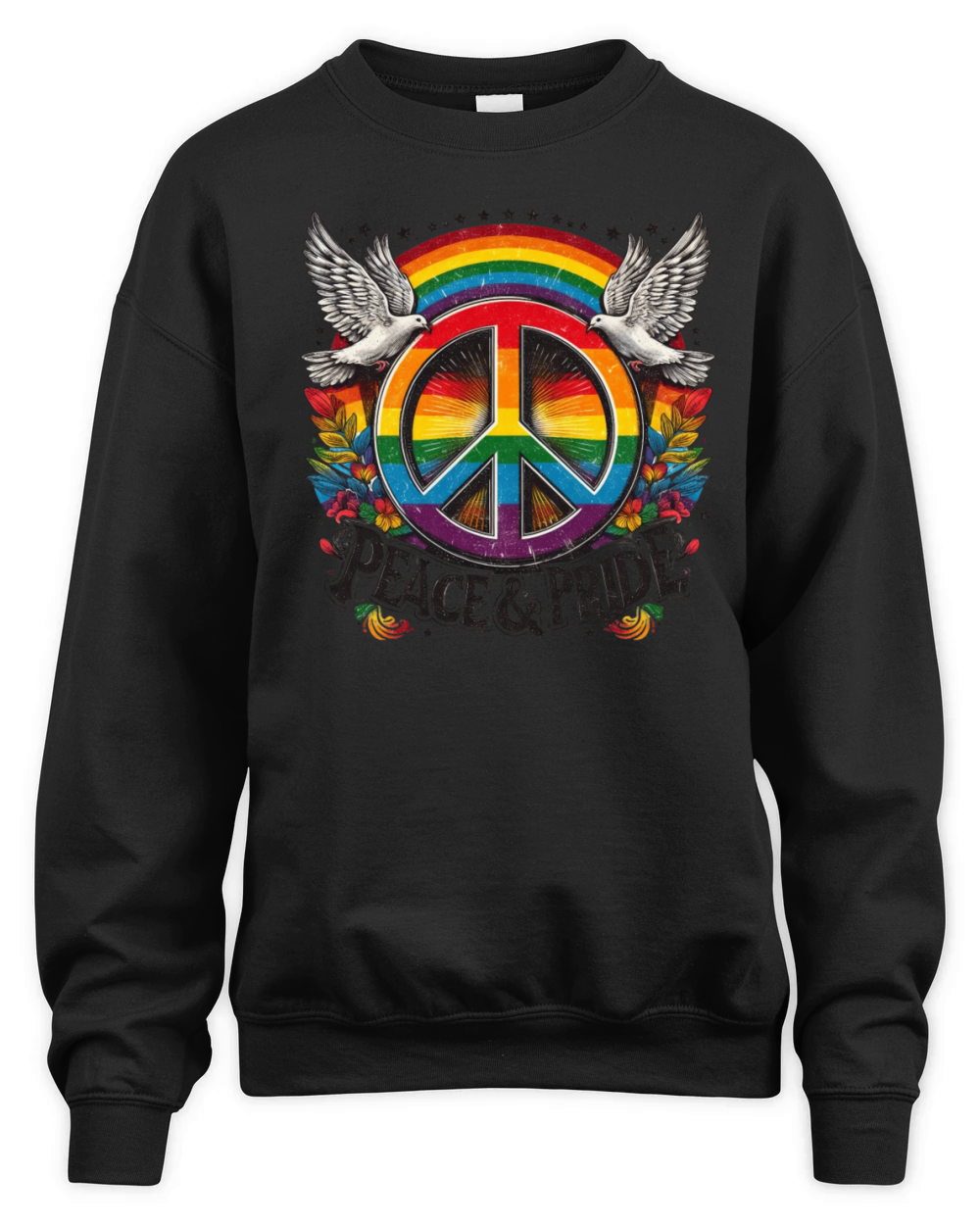LGBT Pride Month Peace and Pride Design Unisex Premium Crewneck Sweatshirt