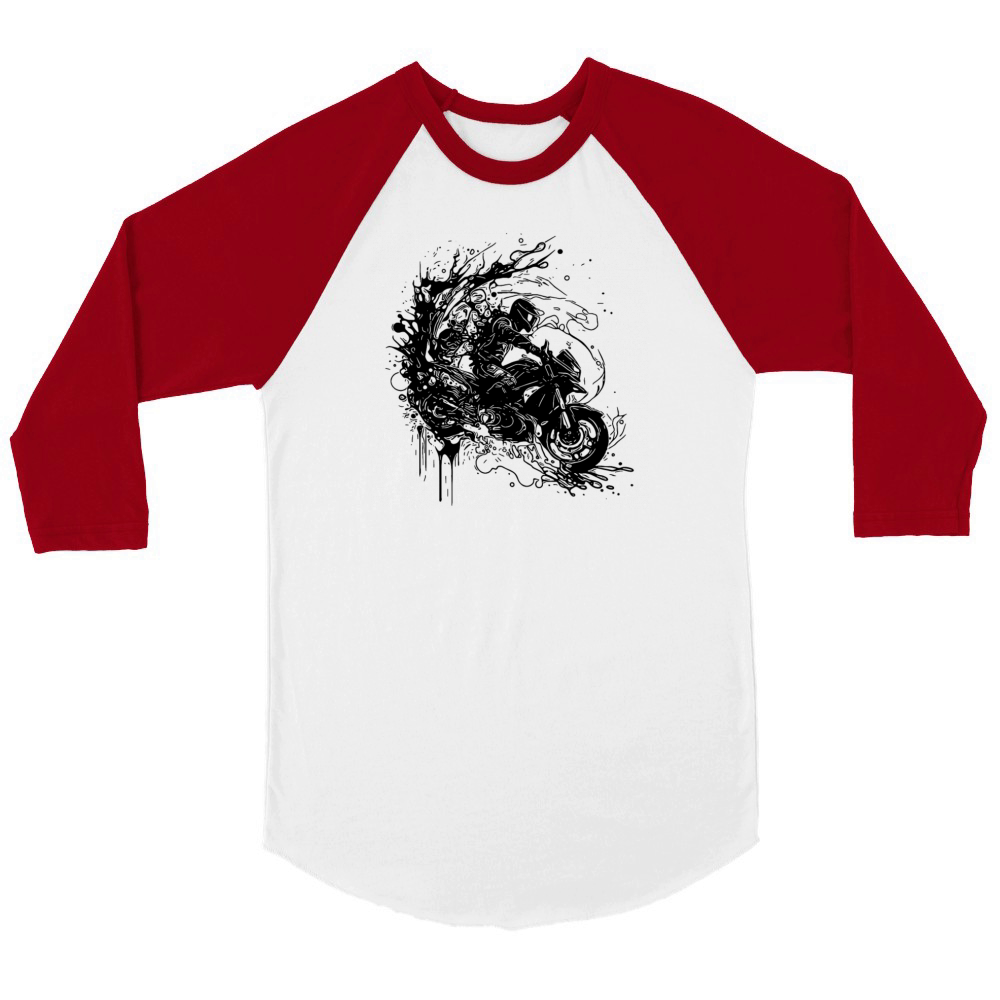 Terrain Wave Motorcycle Sport Motorcycle Splash Unisex ¾ sleeve Raglan T-shirt