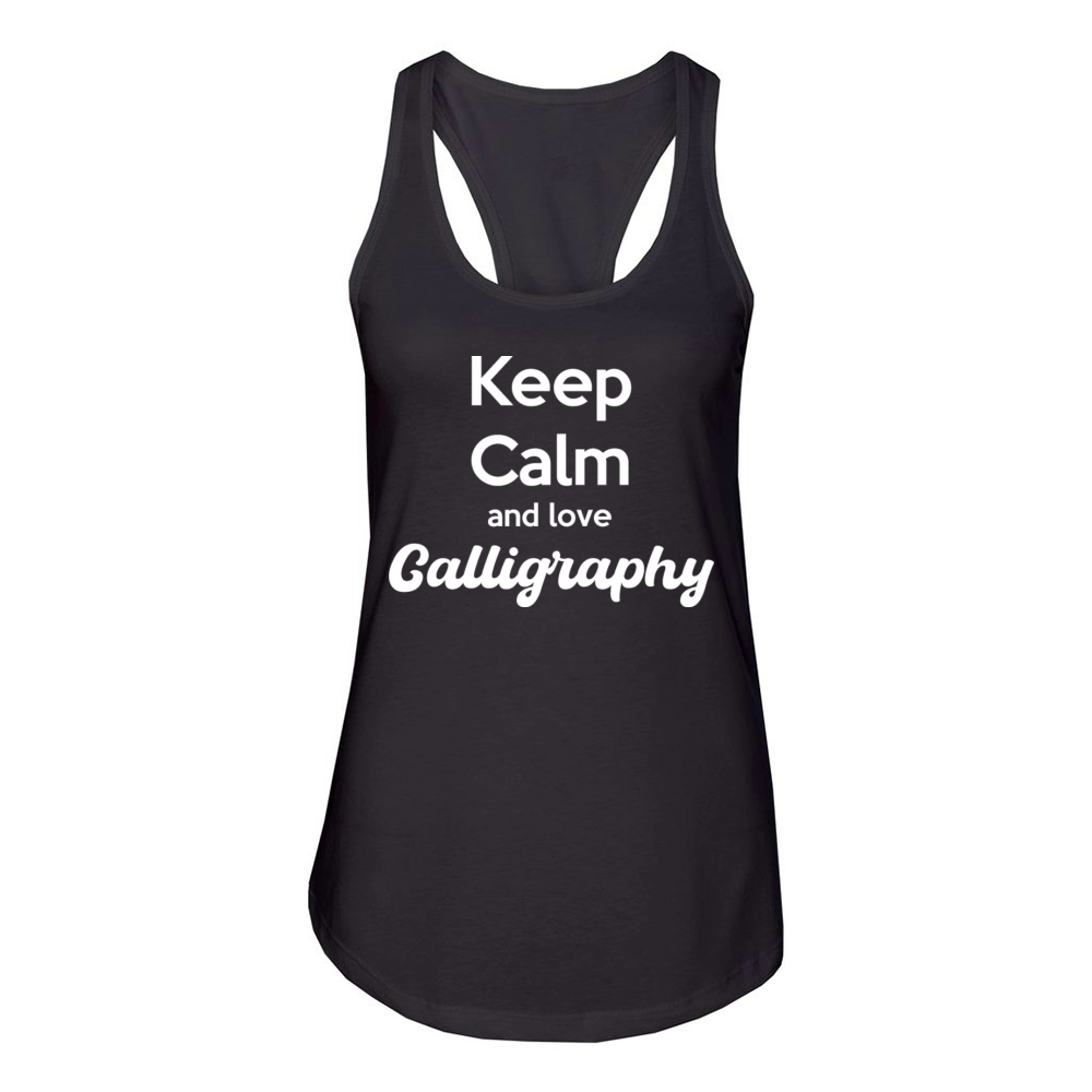 Keep Calm And Love Caligraphy Craftsmen Women's Racerback Tank