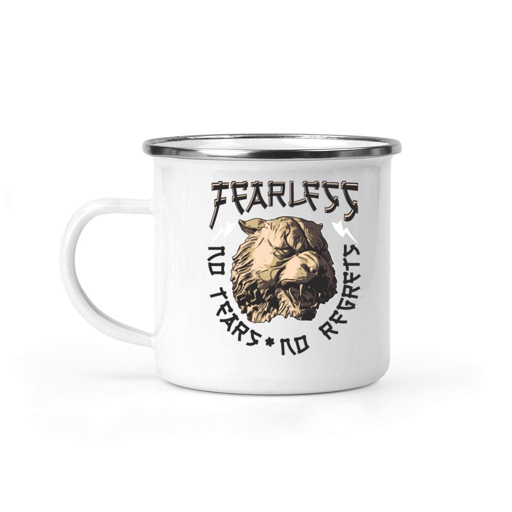 Fearless Bear No Tears No Regrets Camping Mug