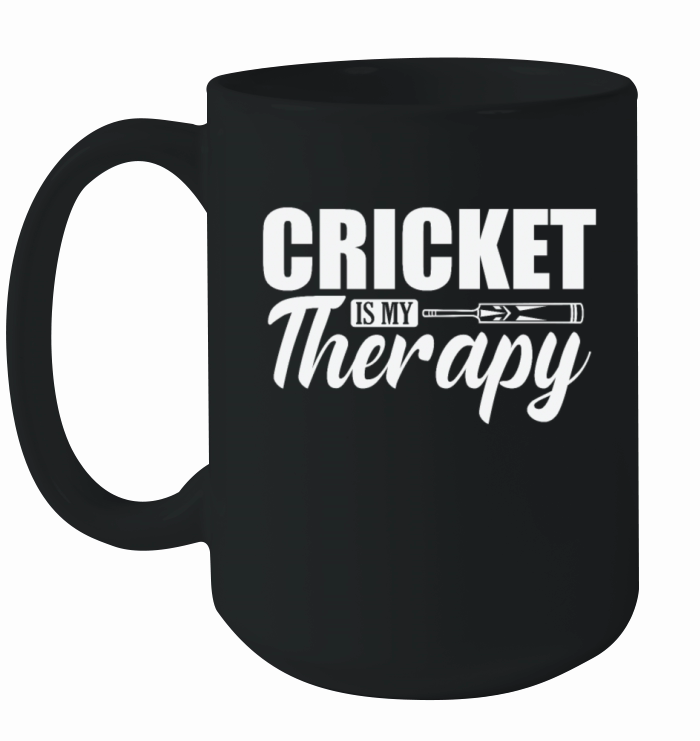 Cricket is my Therapy Ballsport Hobby Ceramic Mug