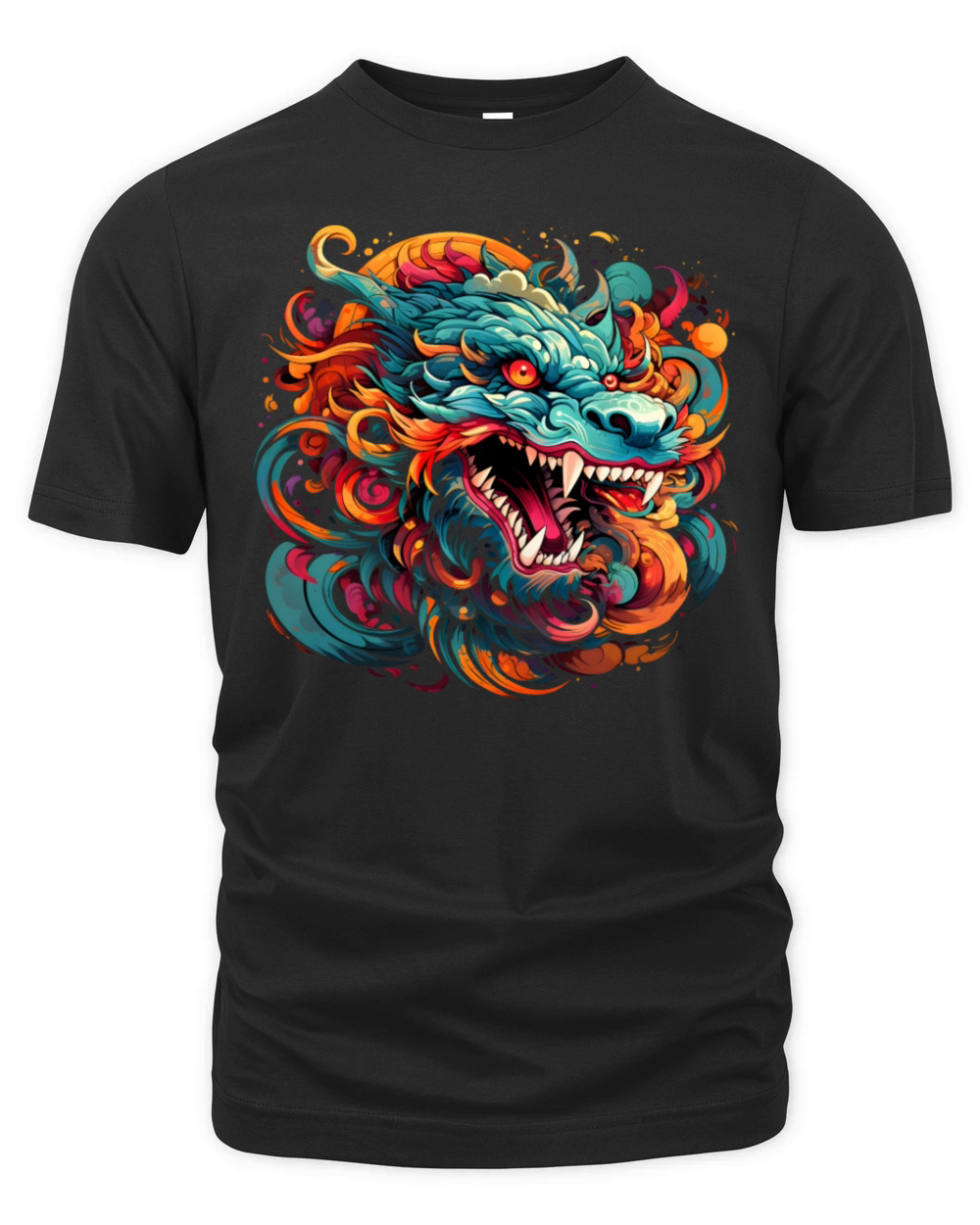 Modern Oriental Dragon Majesty Organic Unisex T-shirt