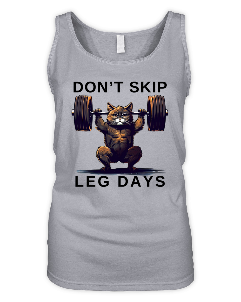 DONT SKIP LEG DAYS Funny Squatting Cat Organic Women's Tank Top