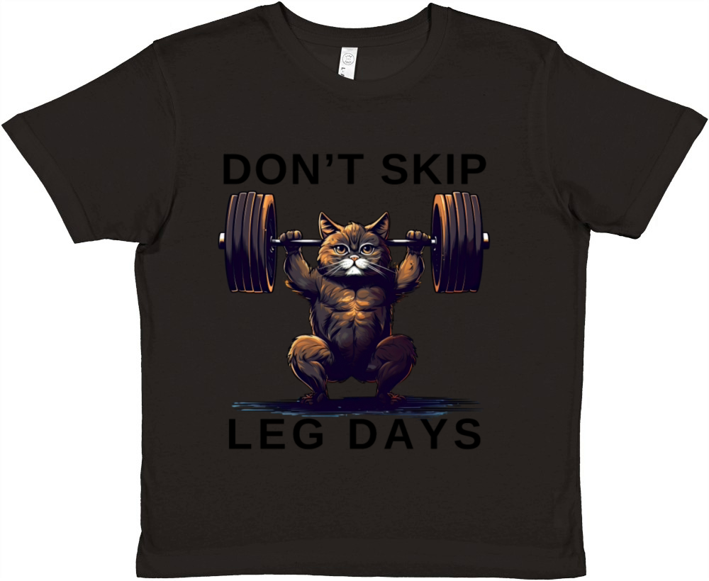 DONT SKIP LEG DAYS Funny Squatting Cat Premium Kids Crewneck T-shirt