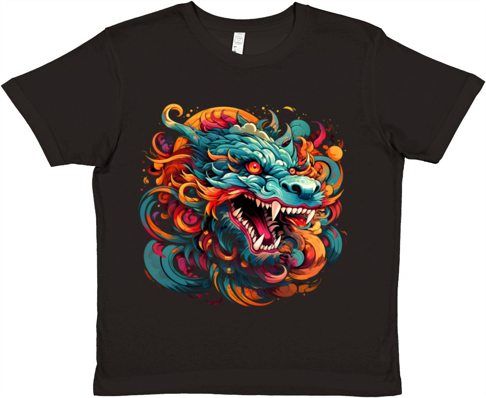 Modern Oriental Dragon Majesty Premium Kids Crewneck T-shirt