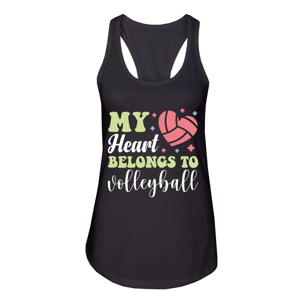 My heart belongs to volleyball Women's Racerback Tank