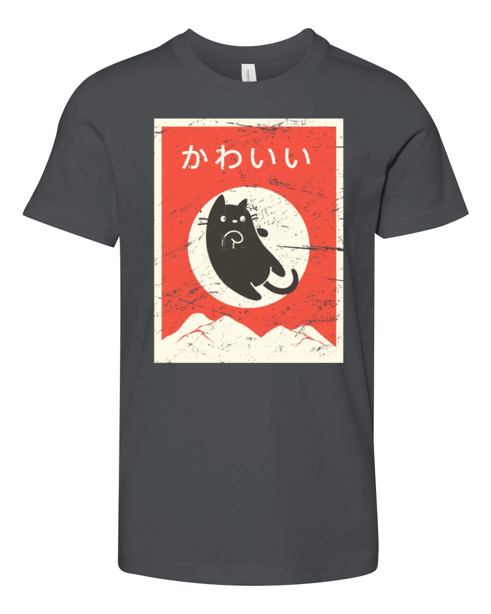 "Kawaii" Retro Kawaii Japanese Cat Neko Youth Unisex Jersey Tee