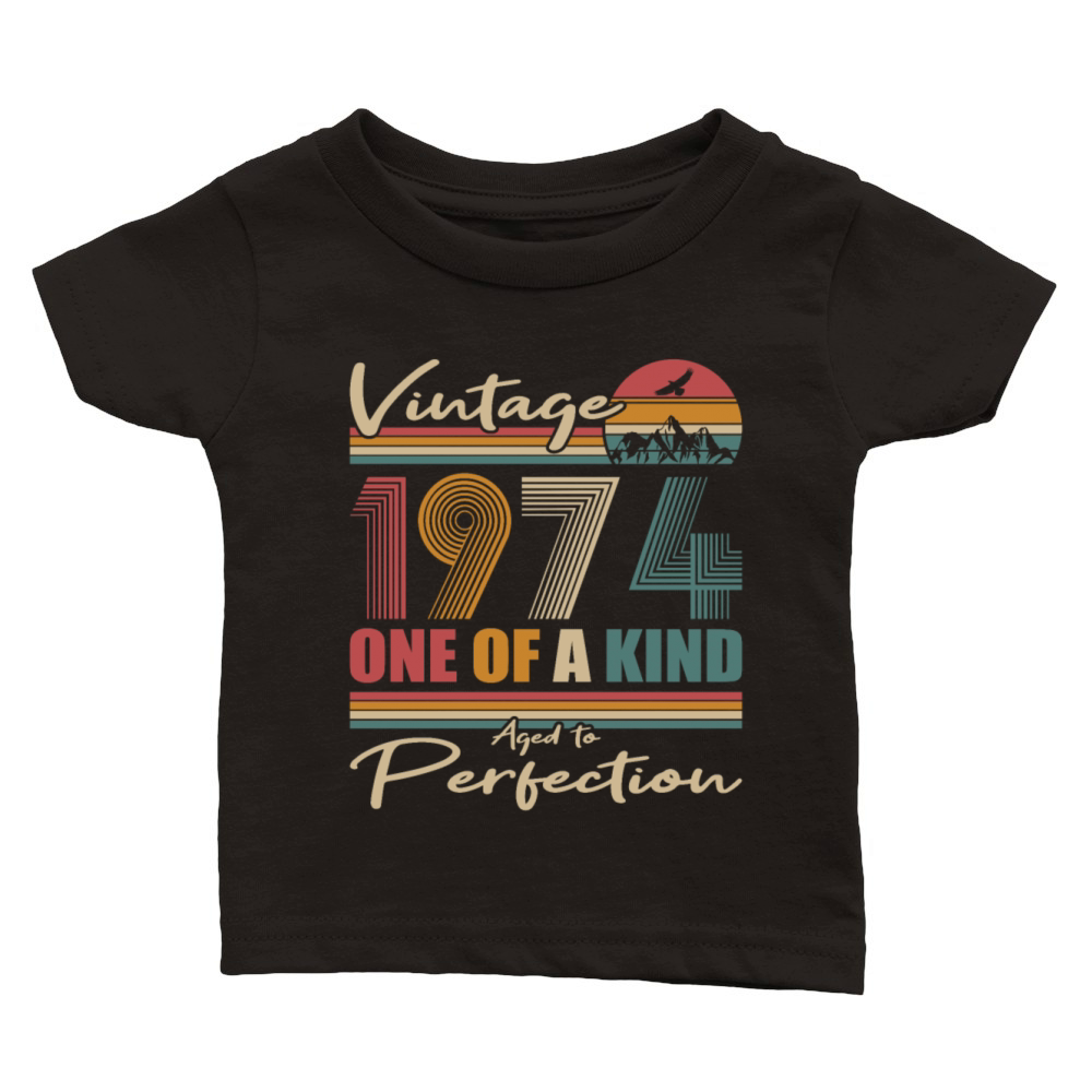 50th birthday vintage 1974 born in 1974 Classic Baby Crewneck T-shirt