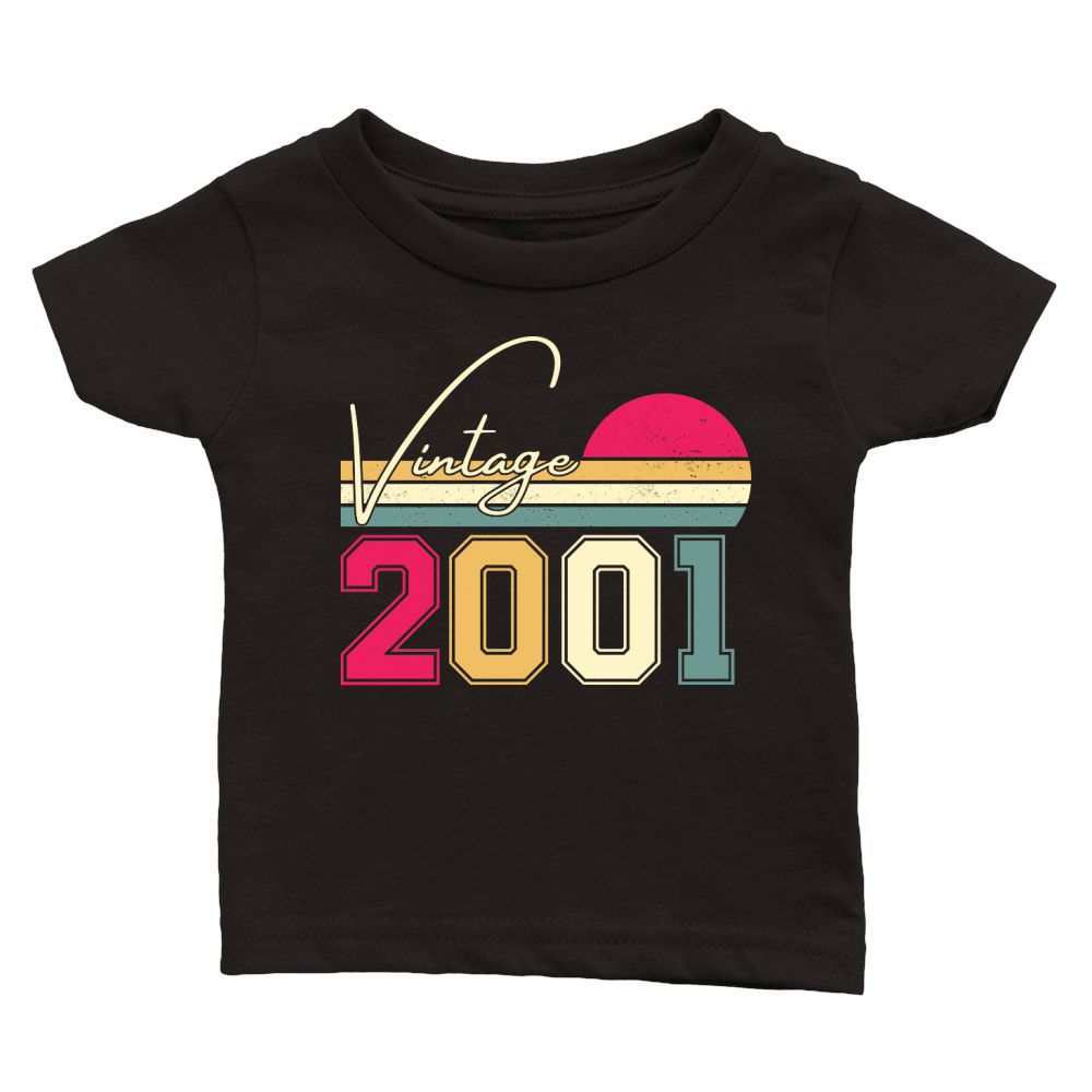 Birthday  Vintage Classic Born In 2001 Classic Baby Crewneck T-shirt
