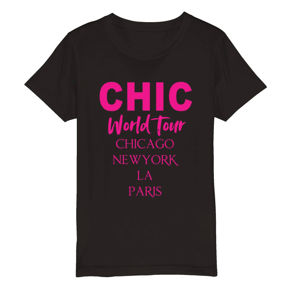chic world tour Organic Kids Crewneck T-shirt