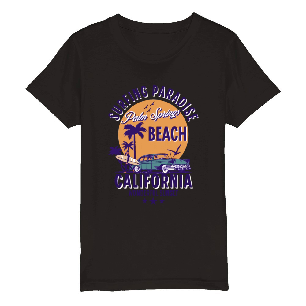 Palm Springs California Organic Kids Crewneck T-shirt