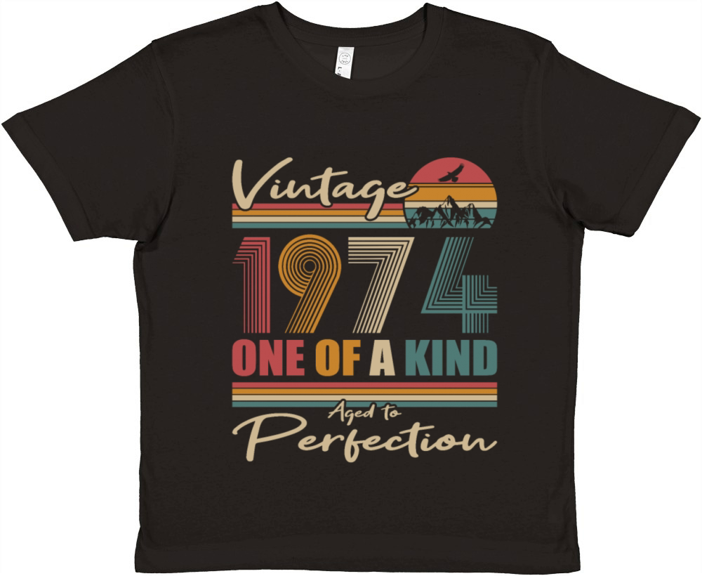 50th birthday vintage 1974 born in 1974 Premium Kids Crewneck T-shirt