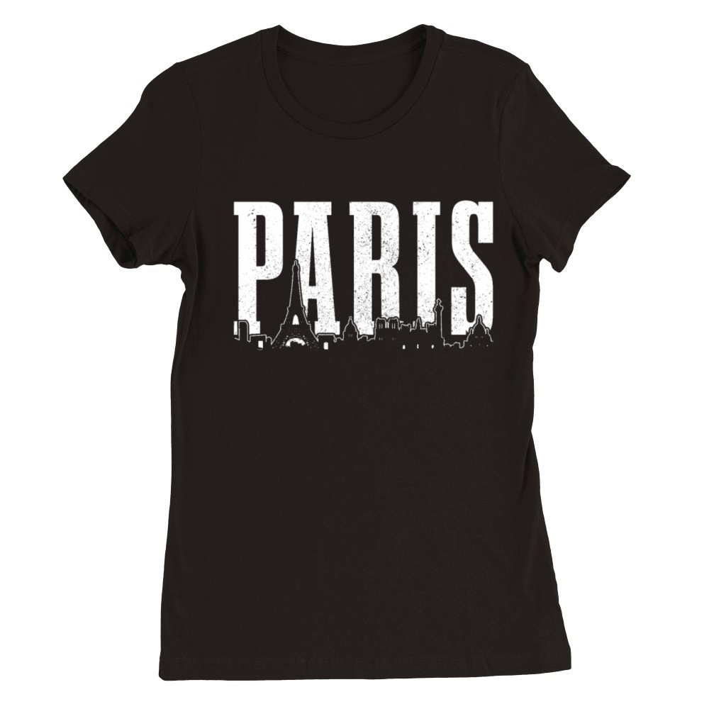 Paris France Eiffel Tower Souvenir Premium Womens Crewneck T-shirt