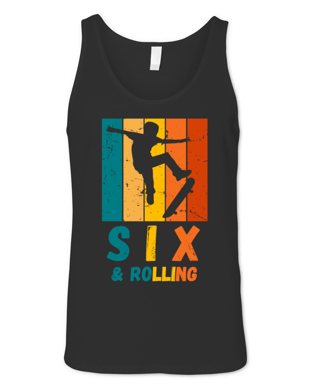 6th Birthday Kids Skater Skateboard Boy Unisex Jersey Tank