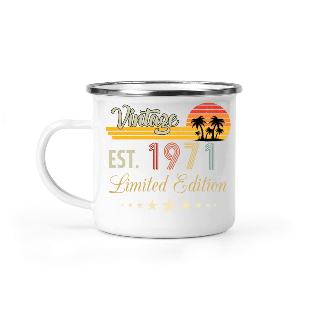 Vintage Est 1971 Limited Edition Birthday Camping Mug
