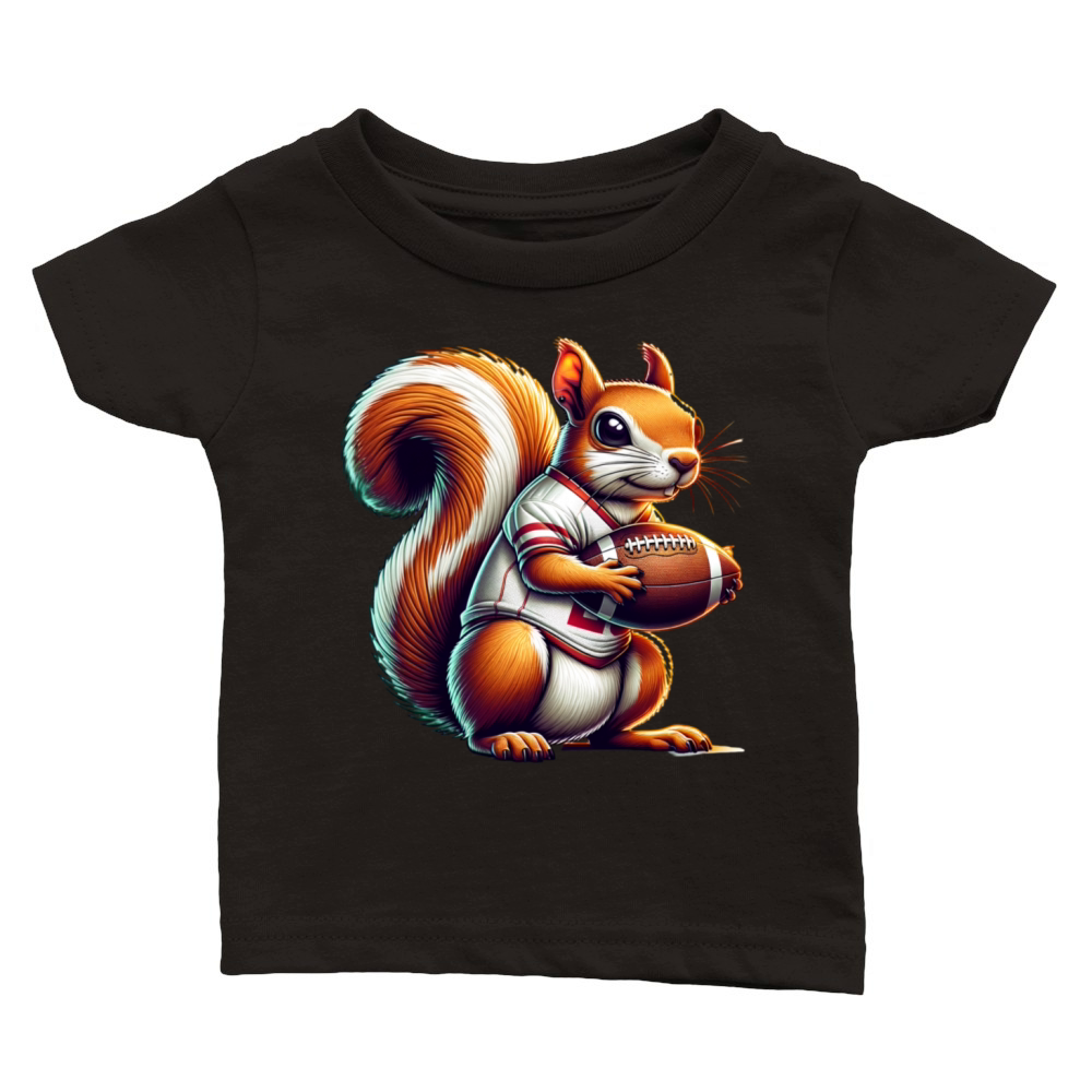 American Football Squirrel Cute Animal Lover Classic Baby Crewneck T-shirt
