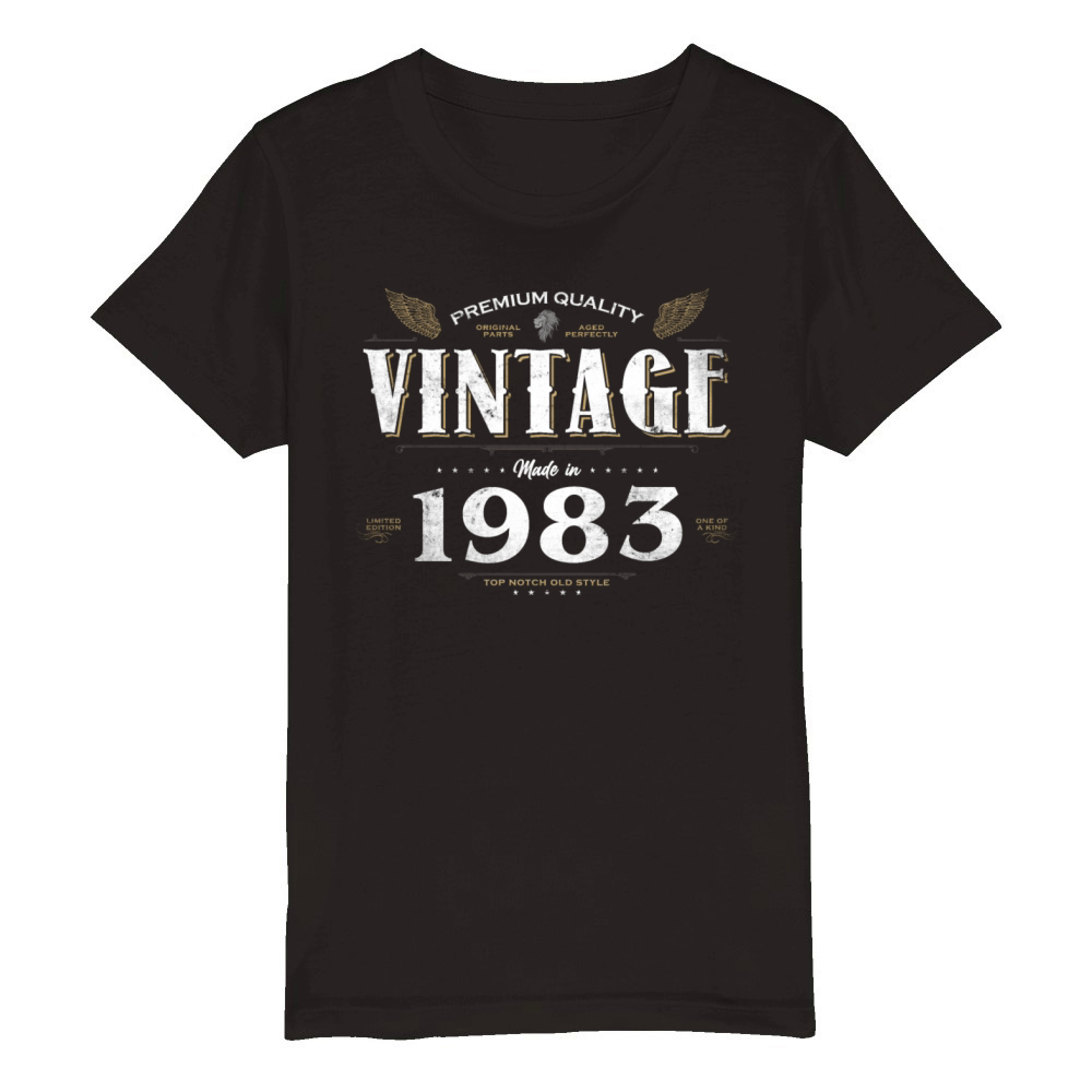 41 Years Old Vintage 1983 Limited Edition 41st Organic Kids Crewneck T-shirt