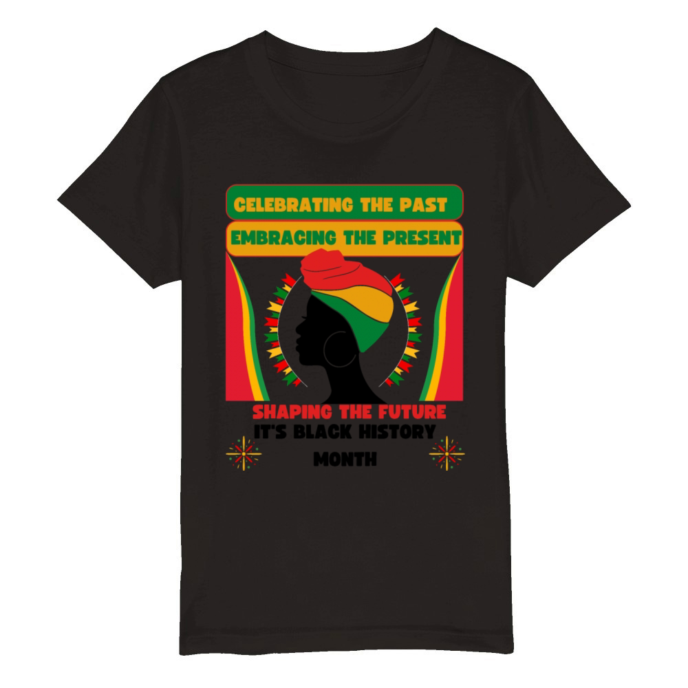 Rooted Rising Black History Our Future Organic Kids Crewneck T-shirt