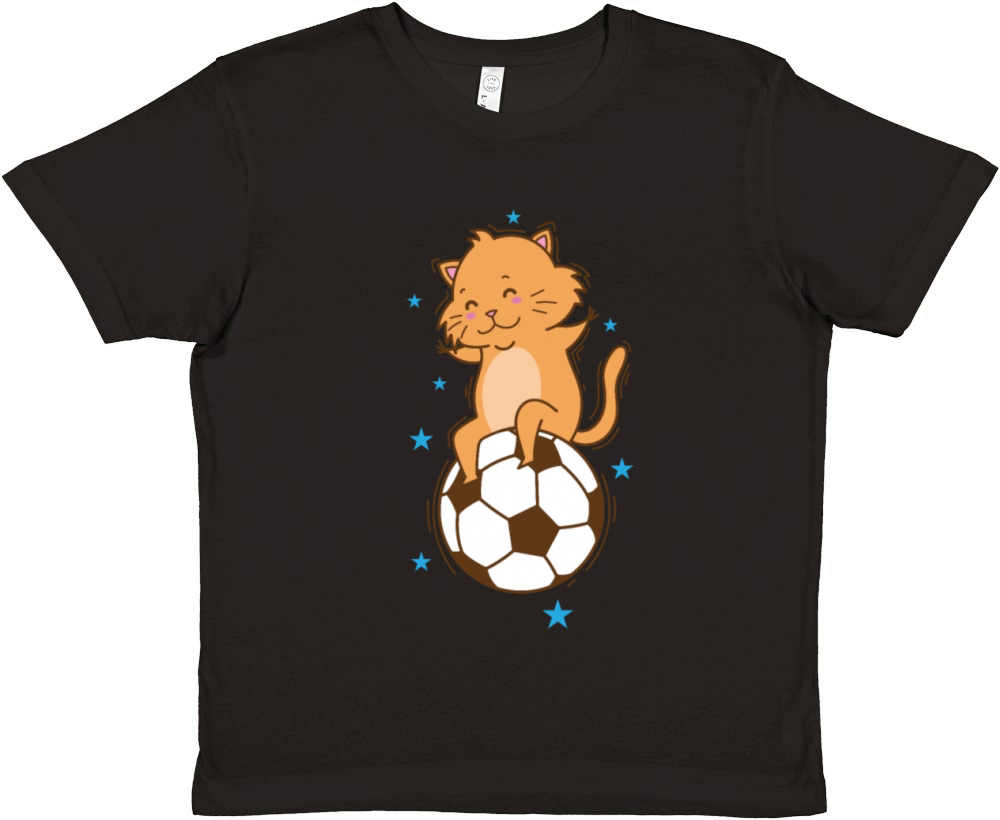 Cat likes Soccer Sport Hobby Pet Premium Kids Crewneck T-shirt