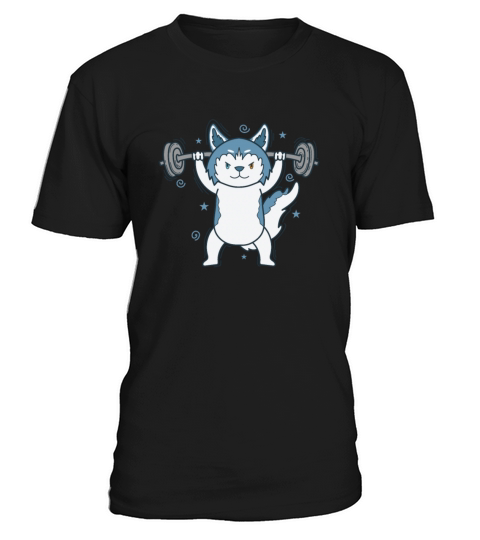 Husky sled Dog lifting Weights Snow T-Shirt Unisex