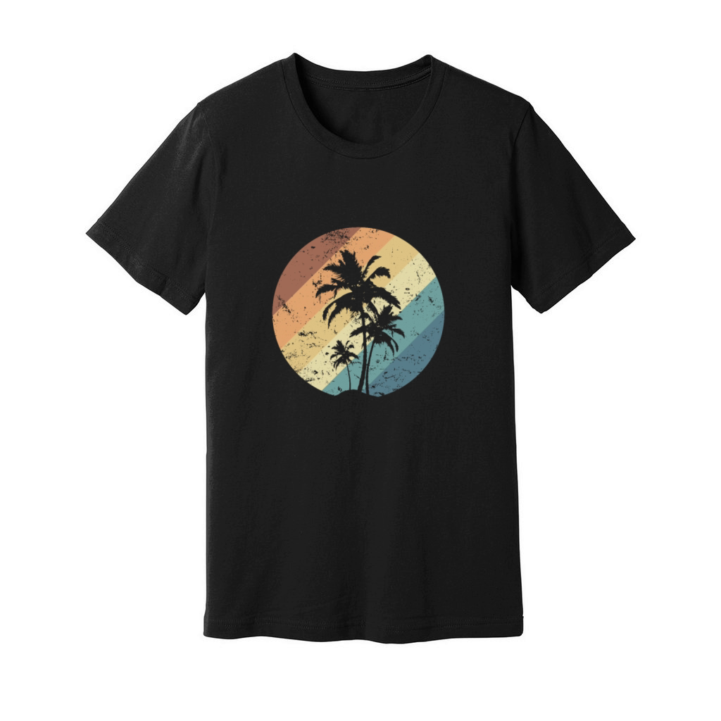 Palm Island Tree Vacation Beach Unisex Jersey Tee