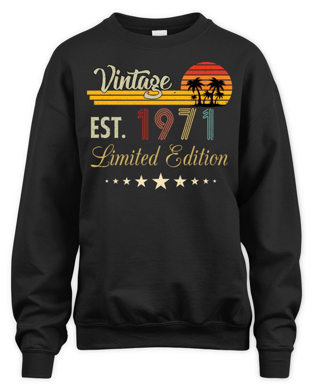 Vintage Est 1971 Limited Edition Birthday Unisex Premium Crewneck Sweatshirt