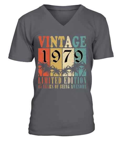 45th birthday 45 years January 1979 V-Neck T-shirt