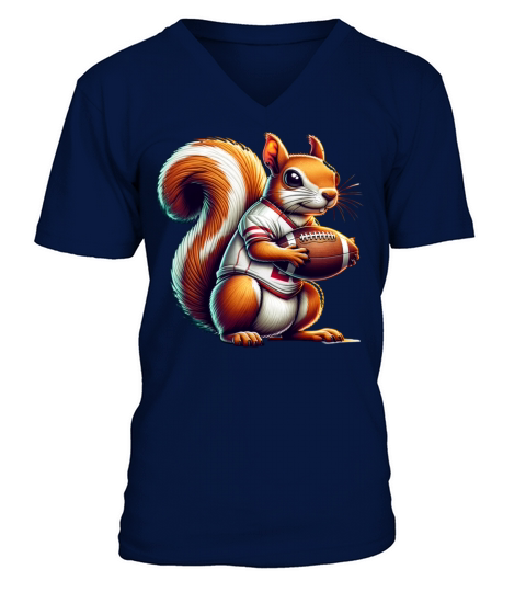 American Football Squirrel Cute Animal Lover V-Neck T-shirt