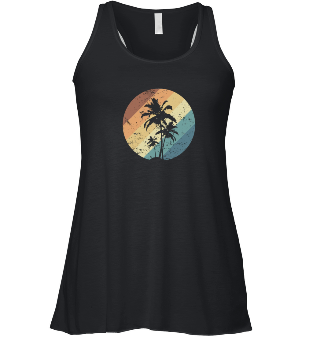 Palm Island Tree Vacation Beach Women's Flowy Tank Top