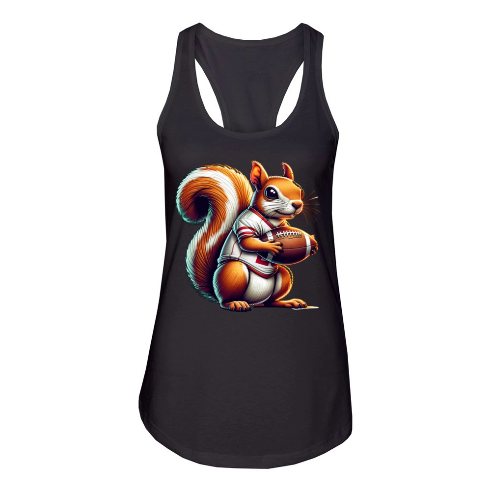 American Football Squirrel Cute Animal Lover Women's Racerback Tank
