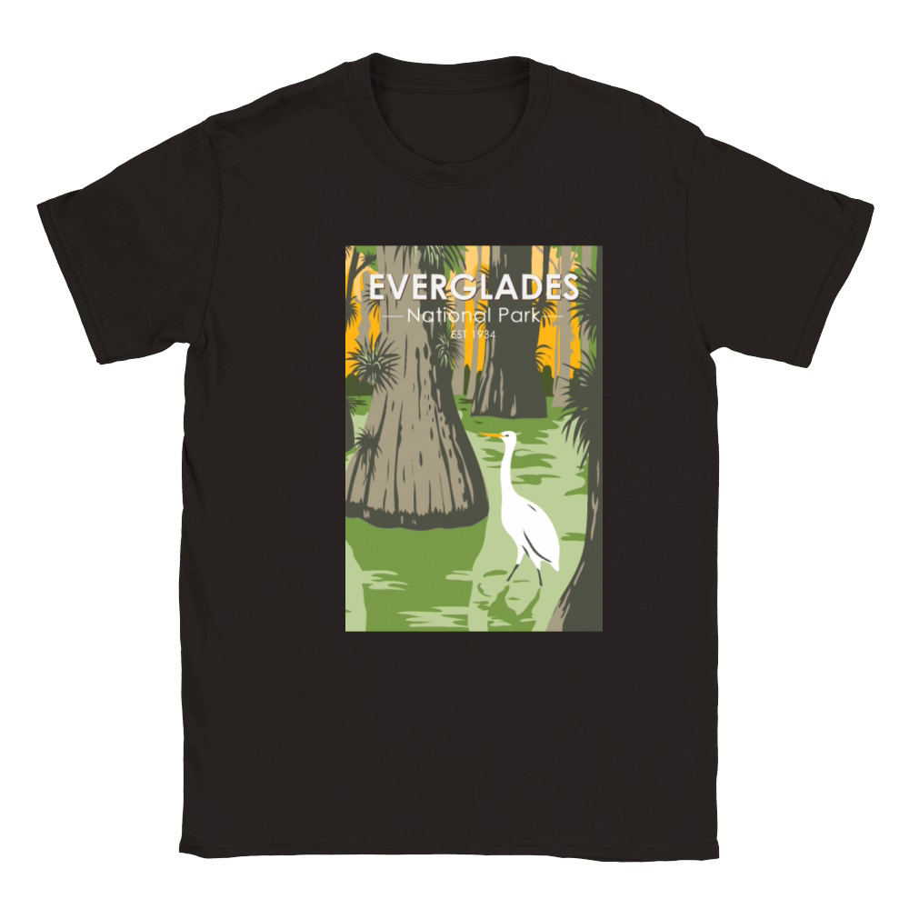 Everglades National Park Florida Egret Vintage Classic Kids Crewneck T-shirt