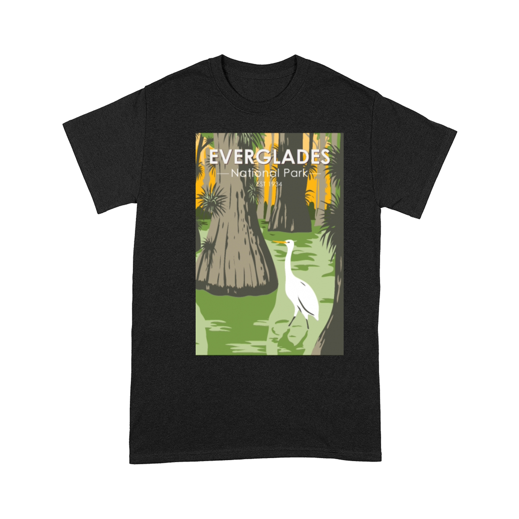 Everglades National Park Florida Egret Vintage Comfort T-shirt