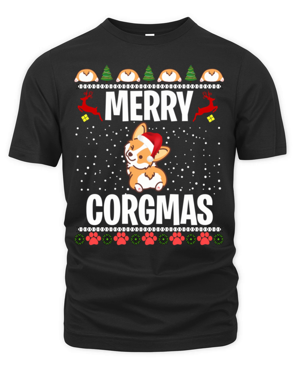 Corgi Ugly Merry Corgmas Santa Corgi Organic Unisex T-shirt
