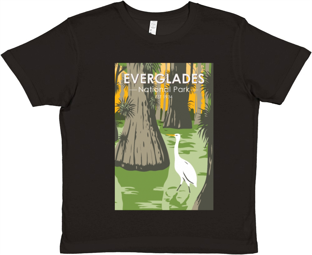 Everglades National Park Florida Egret Vintage Premium Kids Crewneck T-shirt