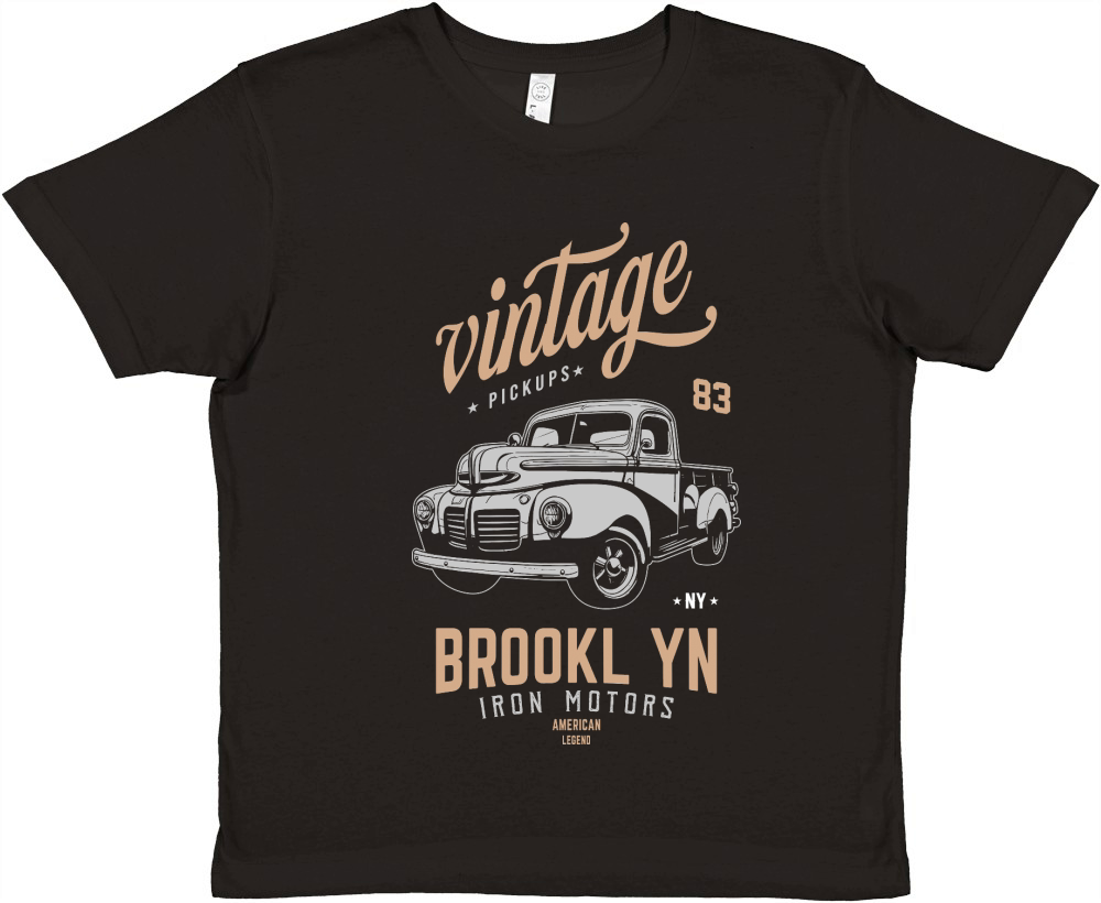 Vintage Classic Hotrods Vector Premium Kids Crewneck T-shirt