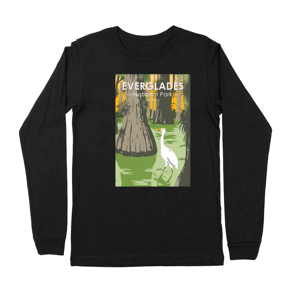 Everglades National Park Florida Egret Vintage Premium Long Sleeve