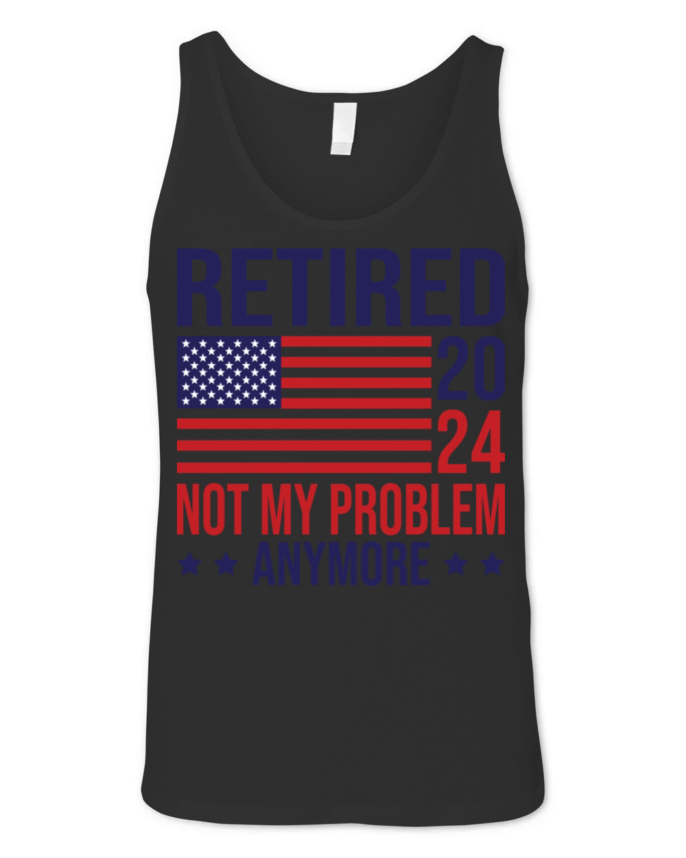 Retired 2024 Retirement USA American Flag Retro Unisex Jersey Tank