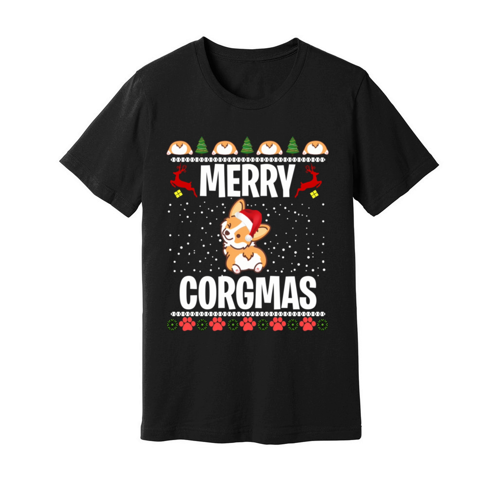 Corgi Ugly Merry Corgmas Santa Corgi Unisex Jersey Tee