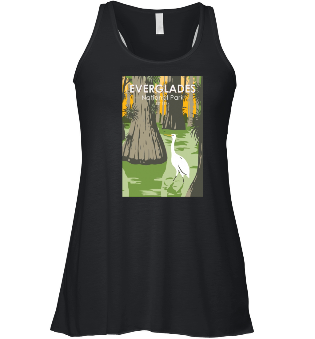 Everglades National Park Florida Egret Vintage Women's Flowy Tank Top