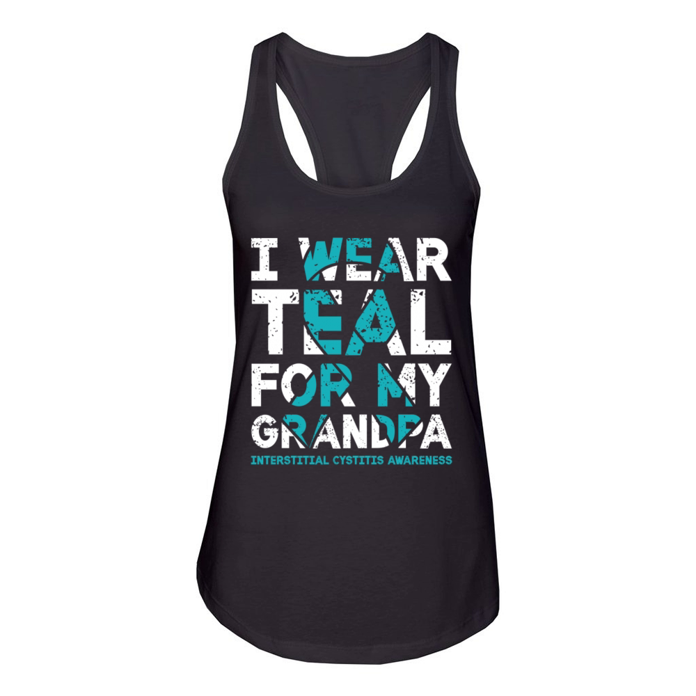 I Wear Teal For My Grandpa Interstitial Cystitis Women's Racerback Tank