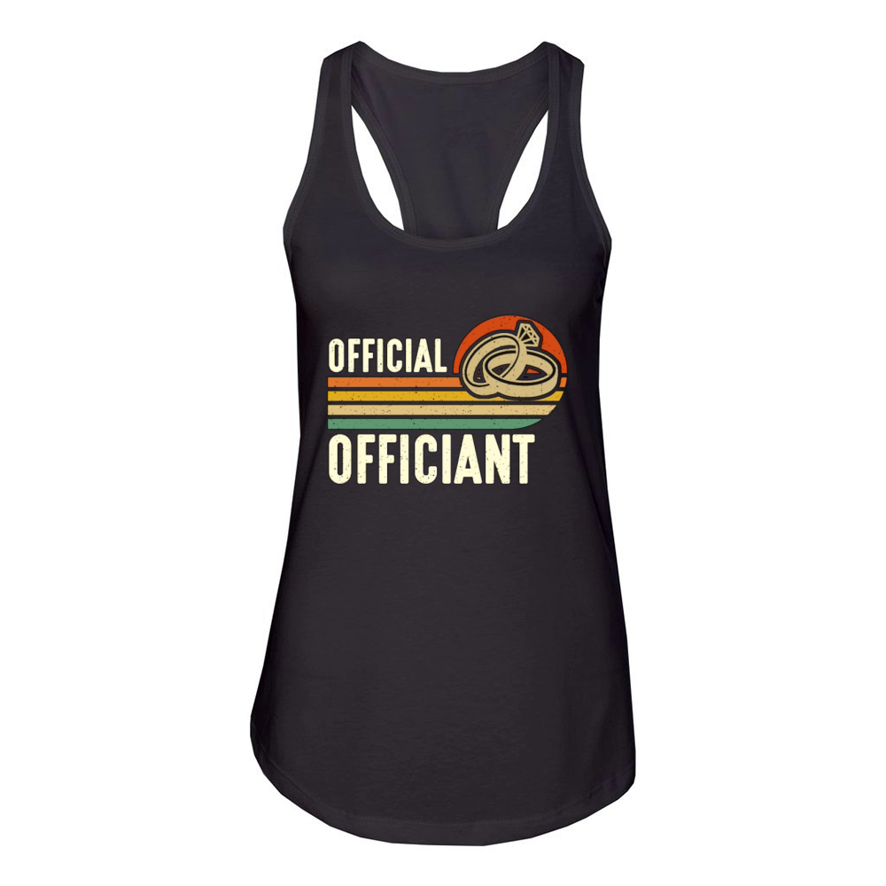Officiant Official Officiant Retro Wedding Pastor Women's Racerback Tank
