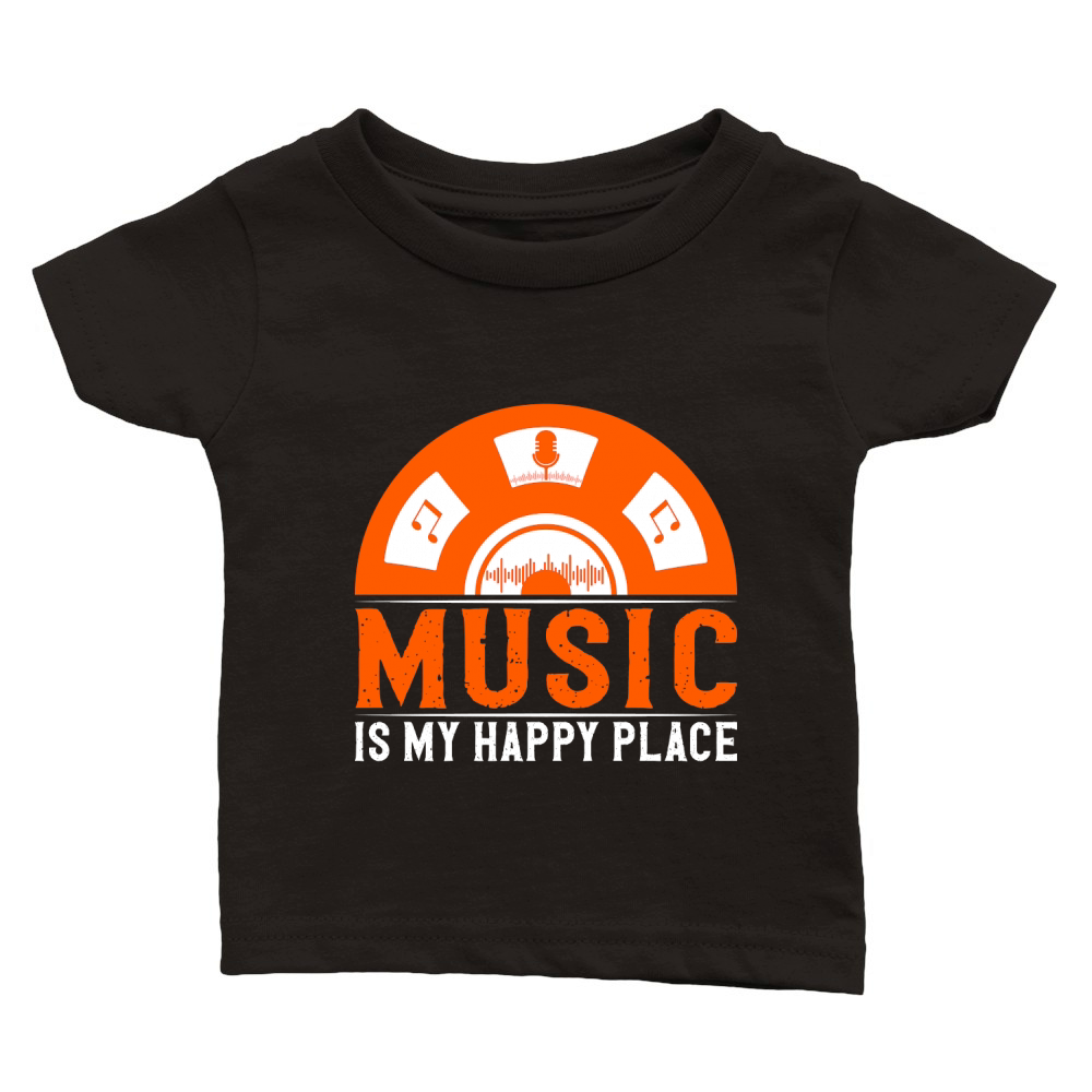 Music is My Happy Place Classic Baby Crewneck T-shirt