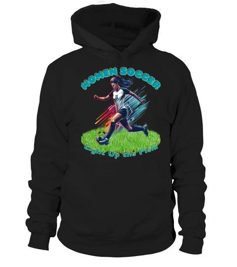 Light Up the Field Womens Soccer Silhouette Hoodie Unisex
