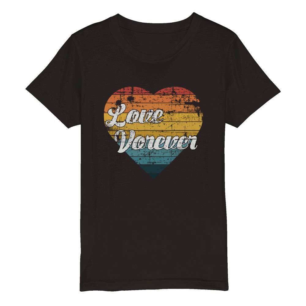 Love forever awesome retro vintage art Organic Kids Crewneck T-shirt