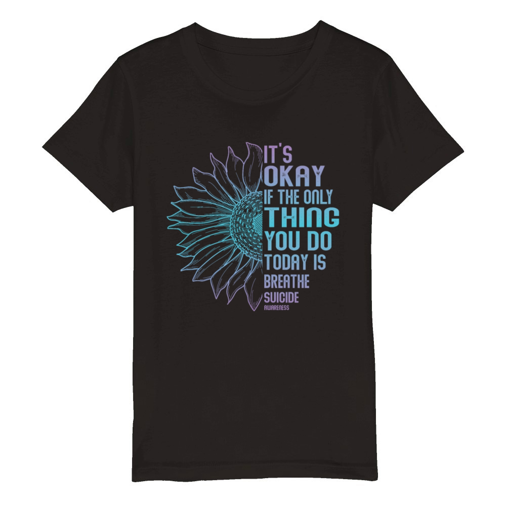 Mental Health Warrior Purple and Teal Organic Kids Crewneck T-shirt