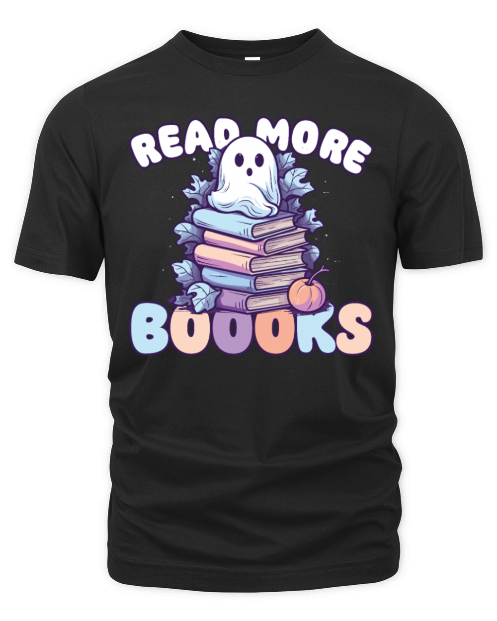 Groovy Read More Boooks Ghost Halloween Organic Unisex T-shirt