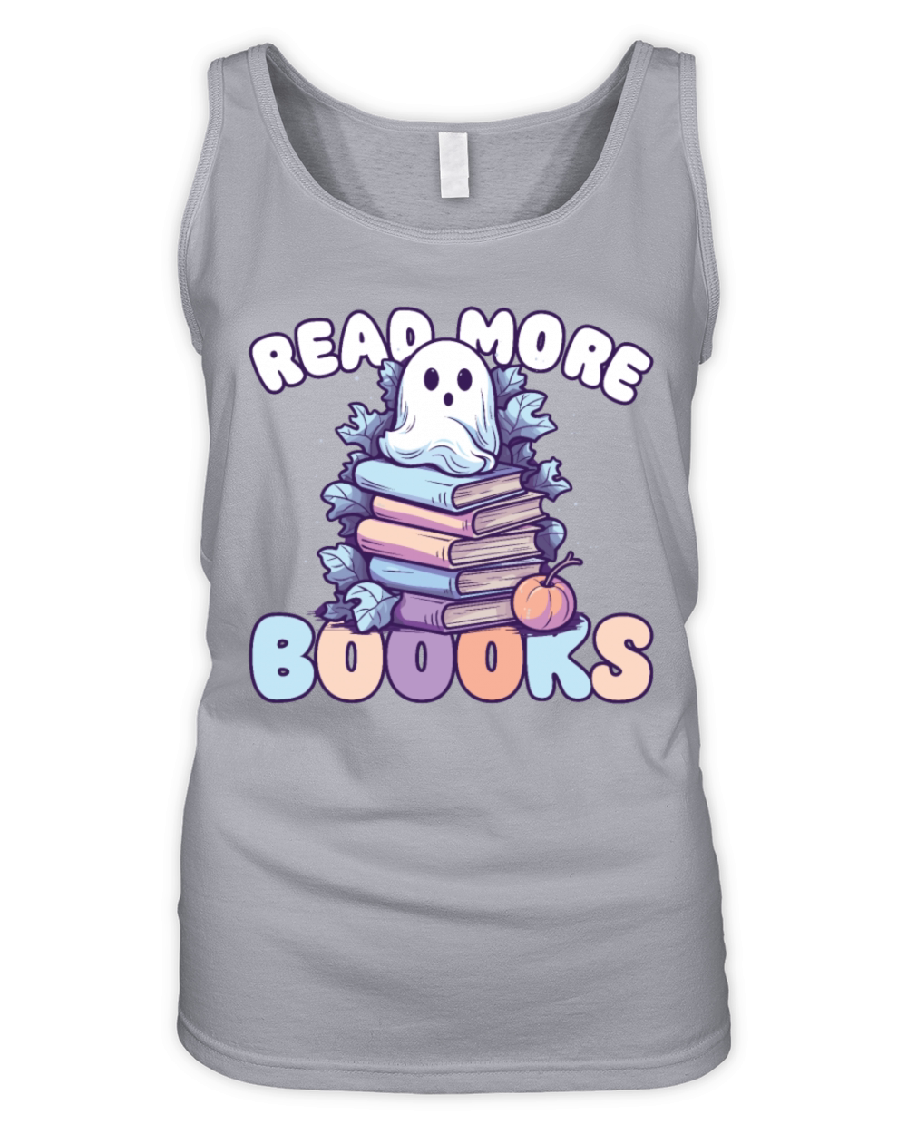 Groovy Read More Boooks Ghost Halloween Organic Women's Tank Top